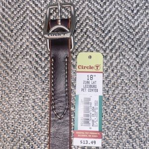 Circle T Leather Dog Collar 18” New